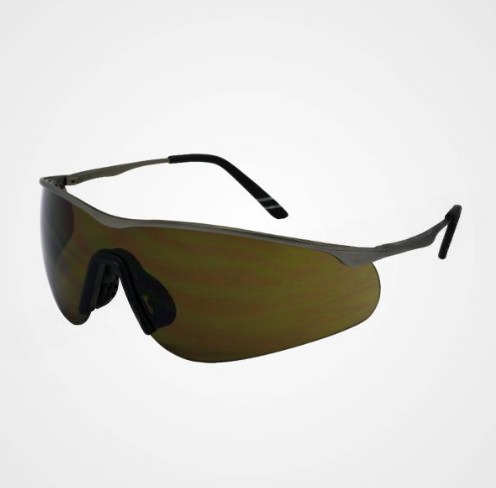 PE02 Durable Safety Spectacles with UV Protection Metal Frame & Brown Anti-Scratch Lens Mehfuz