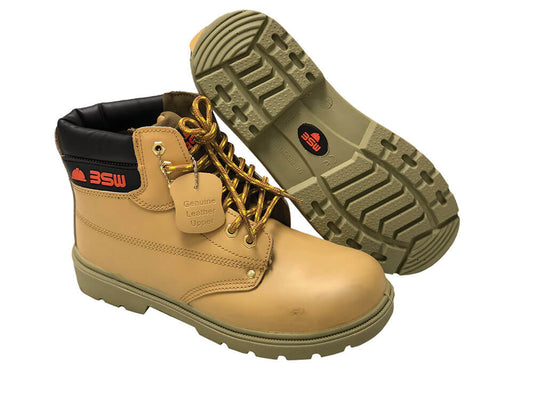 FS02 BSW Safety Shoes Steel Toe Cow Leather Upper S1P Standard Protection | Safety Shoes UAE Mehfuz
