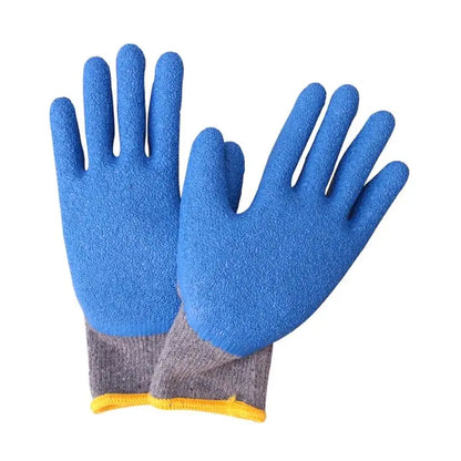 GS01 Working Gloves Men GMG Grey Shell Blue Latex Crinkle Coating Work Safety Gloves Cotton Gloves Mehfuz