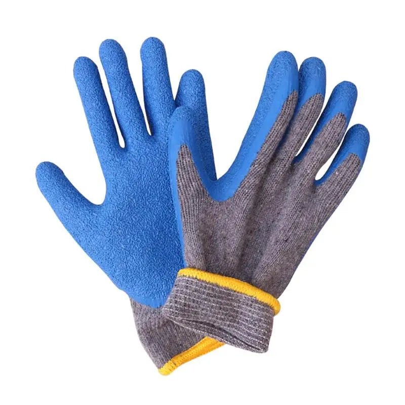 GS01 Working Gloves Men GMG Grey Shell Blue Latex Crinkle Coating Work Safety Gloves Cotton Gloves Mehfuz