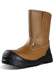 FR01 LIGHTWEIGHT RIGGER Boot Heavy Duty Leather Steel Toe PU Sole ~Sizes 39-46 Mehfuz